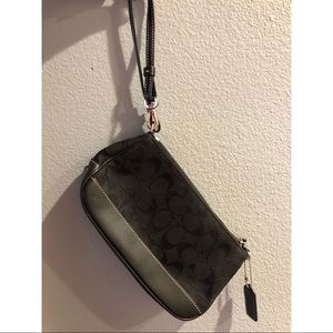 Black Coach wristlet with coin-purse